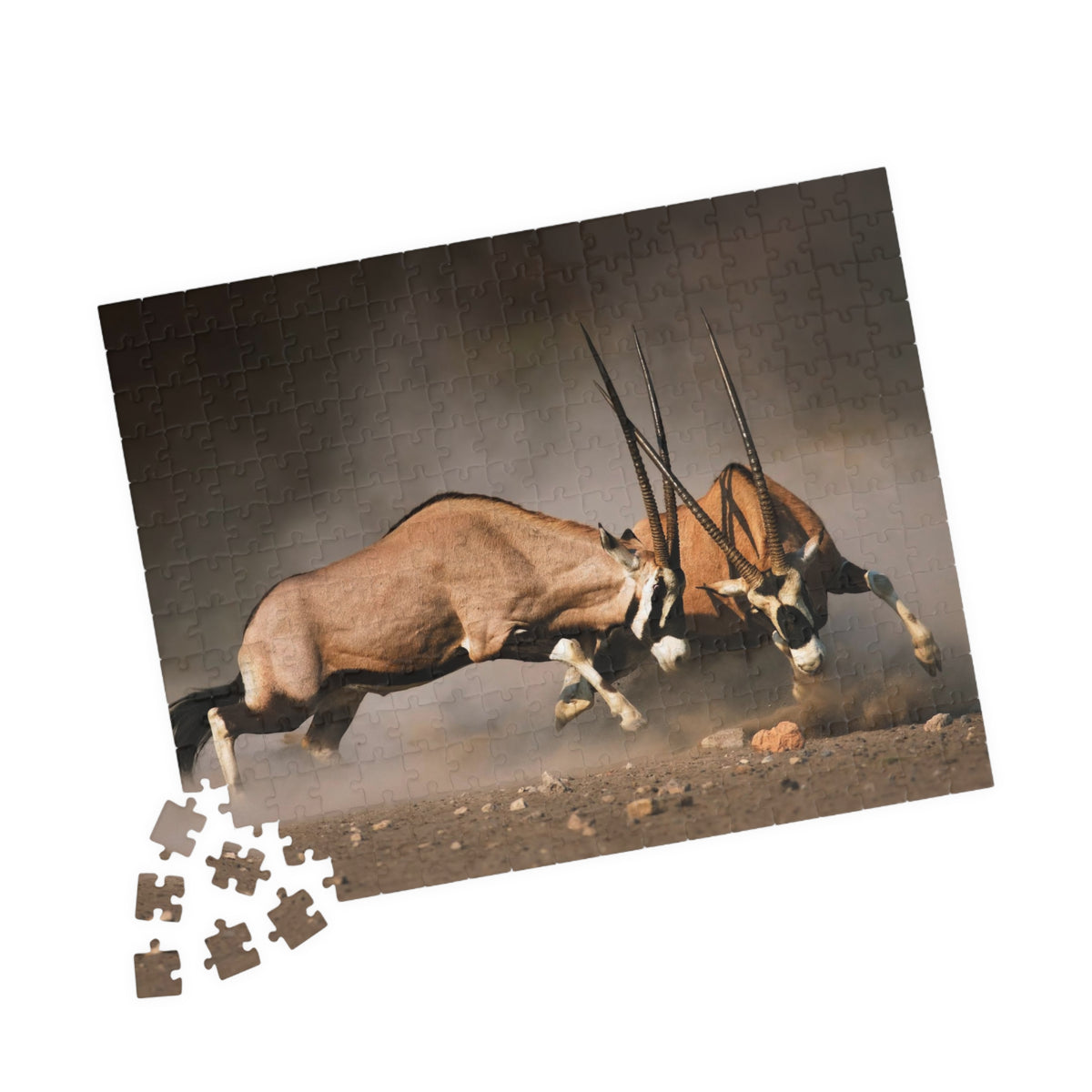 Gemsbok Antelope Jigsaw Puzzle — Wildlife Action Photography Puzzle (110–1014 pcs)