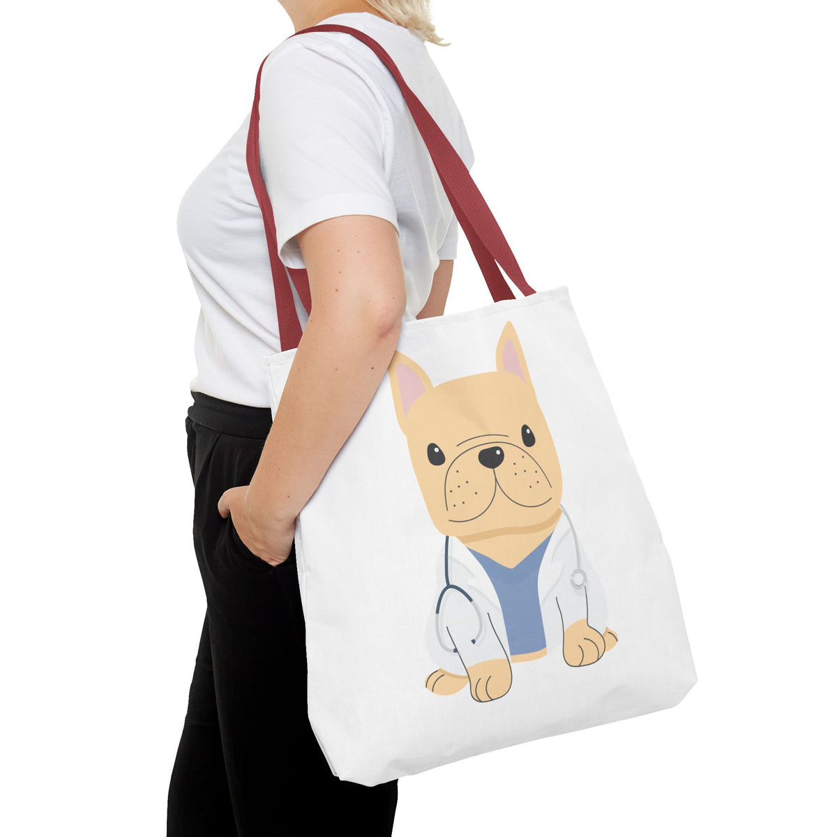 Doctor French Bulldog Tote Bag — Cute Vet Dogtor Canvas Tote