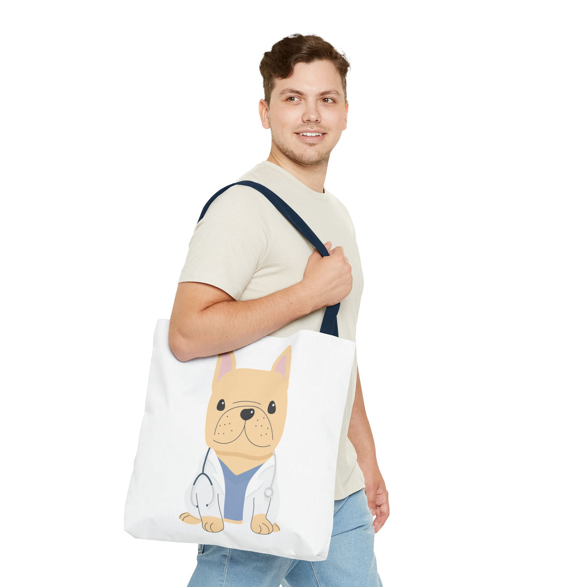 Doctor French Bulldog Tote Bag — Cute Vet Dogtor Canvas Tote