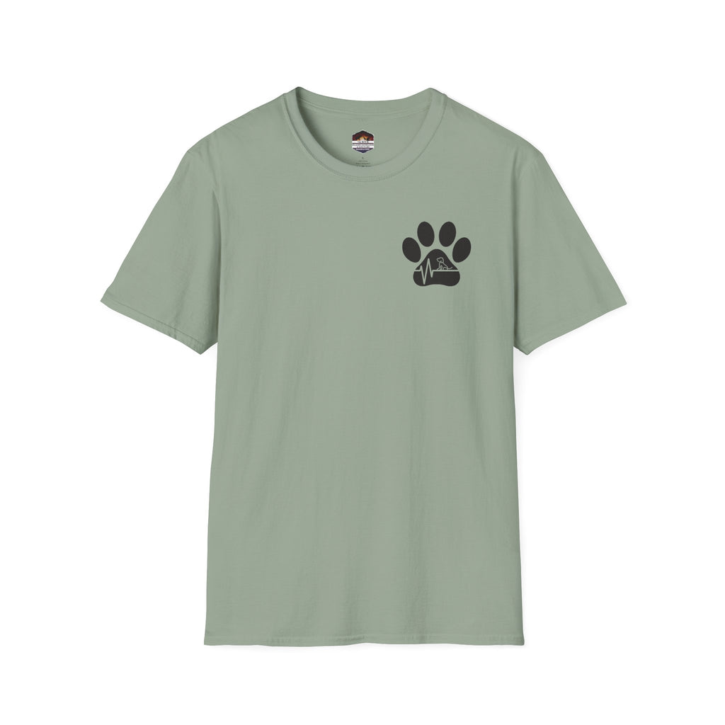 T-Shirt — Paw & Heartbeat EKG Design (Pet Lover Tee)