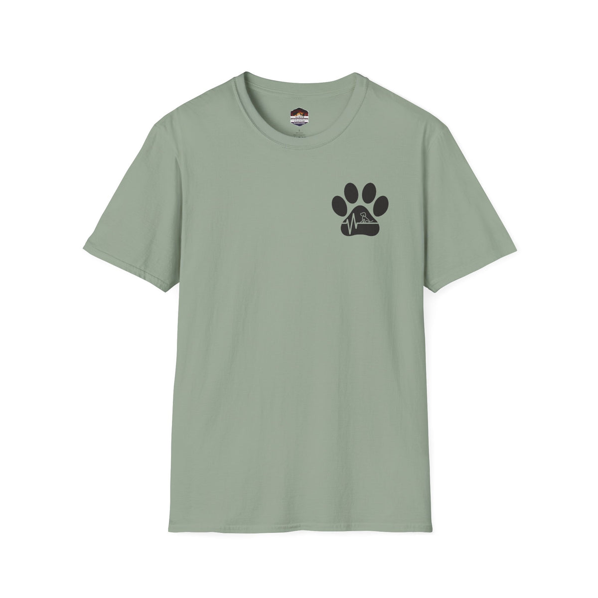 T-Shirt — Paw & Heartbeat EKG Design (Pet Lover Tee)