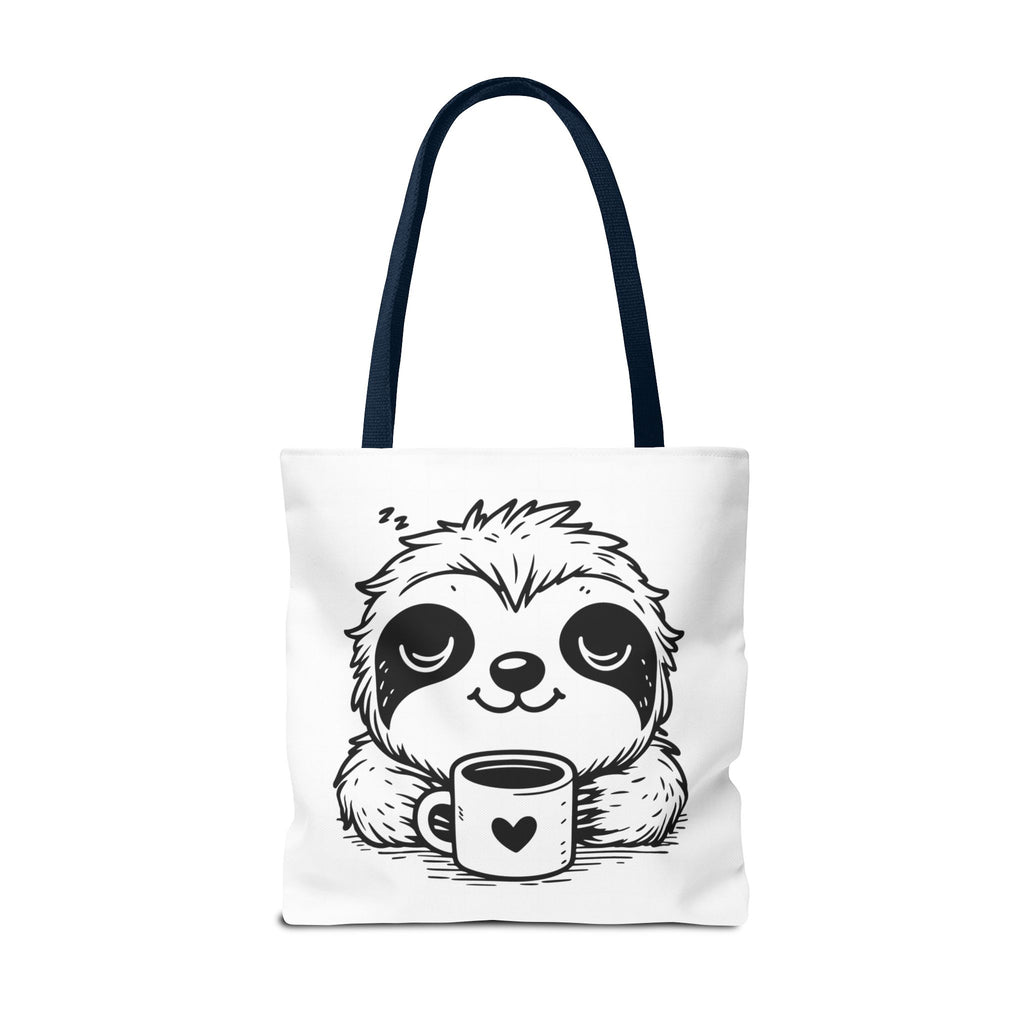 Sloth Coffee Tote Bag — Cute Relaxed Sloth Holding Mug