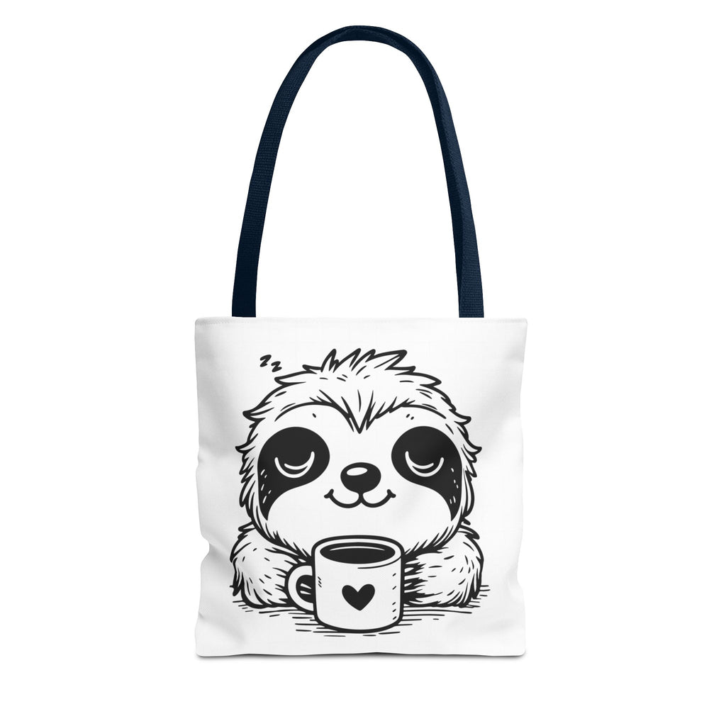Sloth Coffee Tote Bag — Cute Relaxed Sloth Holding Mug