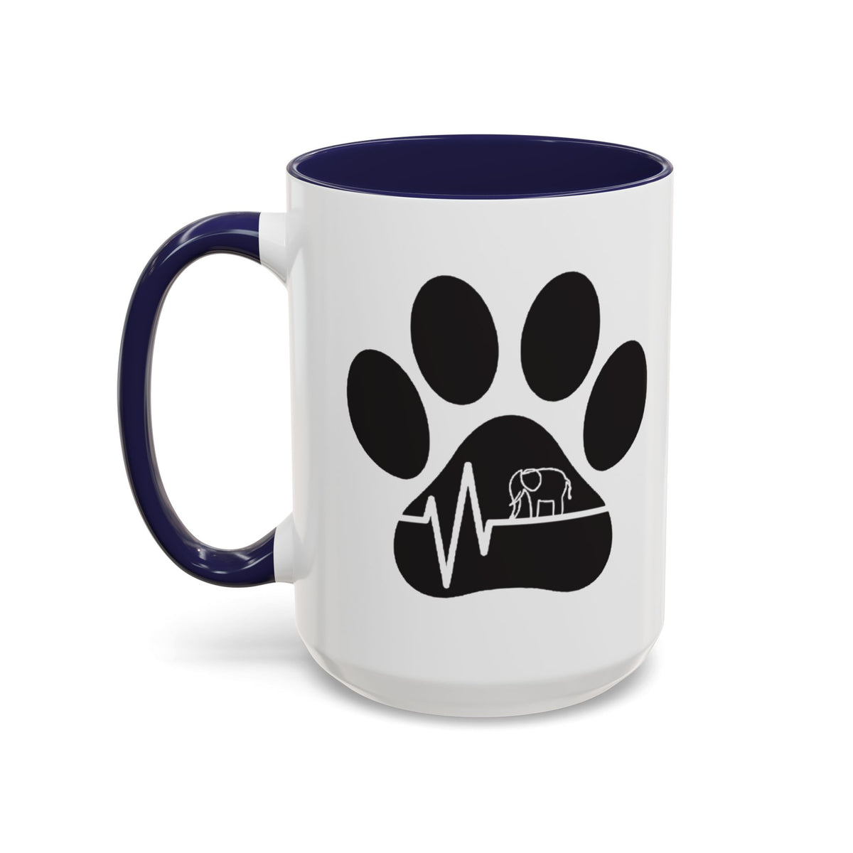 Elephant Paw Coffee Mug — Animal Rescue Heartbeat Accent Mug
