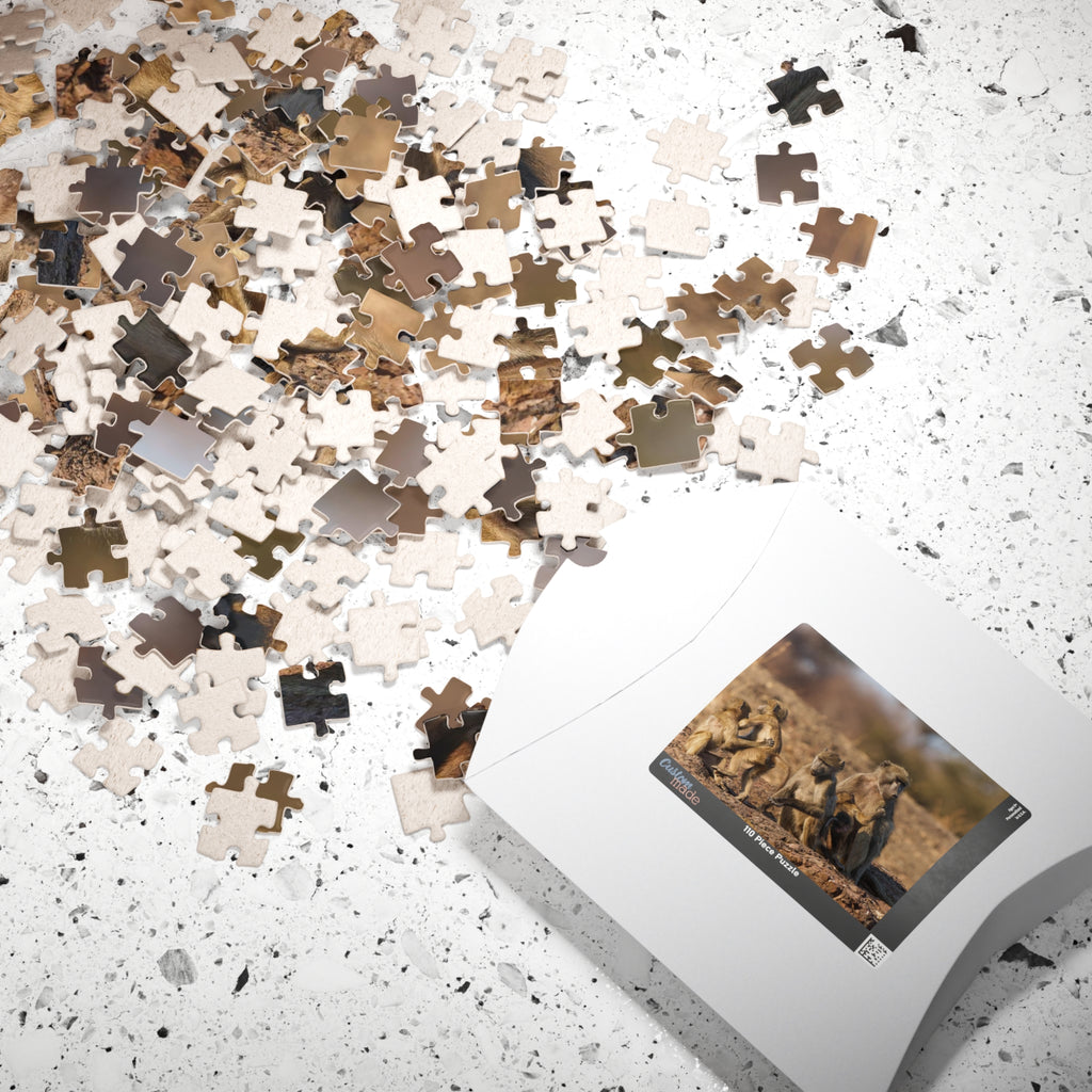 Baboon Family Wildlife Puzzle — Scenic African Safari Jigsaw (110–1014 pcs)