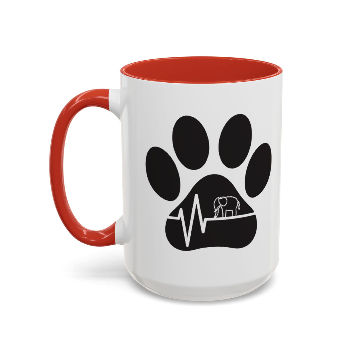 Elephant Paw Coffee Mug — Animal Rescue Heartbeat Accent Mug