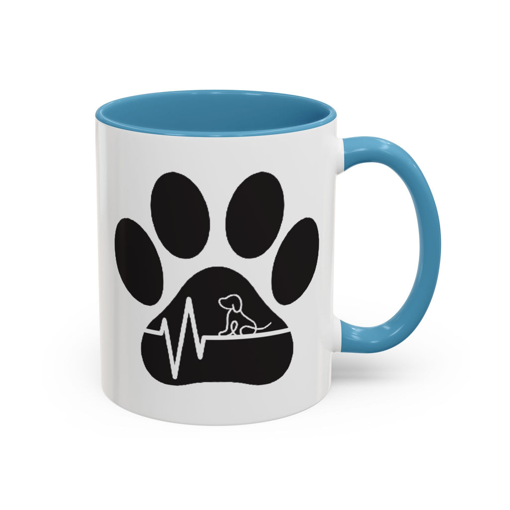 Dog Paw Heartbeat Coffee Mug — Pet Lover Accent Mug (11/15oz)