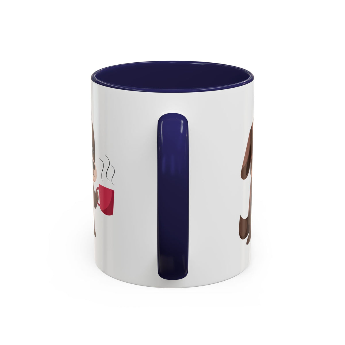Cute Coffee Dog Mug — Adorable Puppy Holding Coffee Accent Mug (11/15 oz)