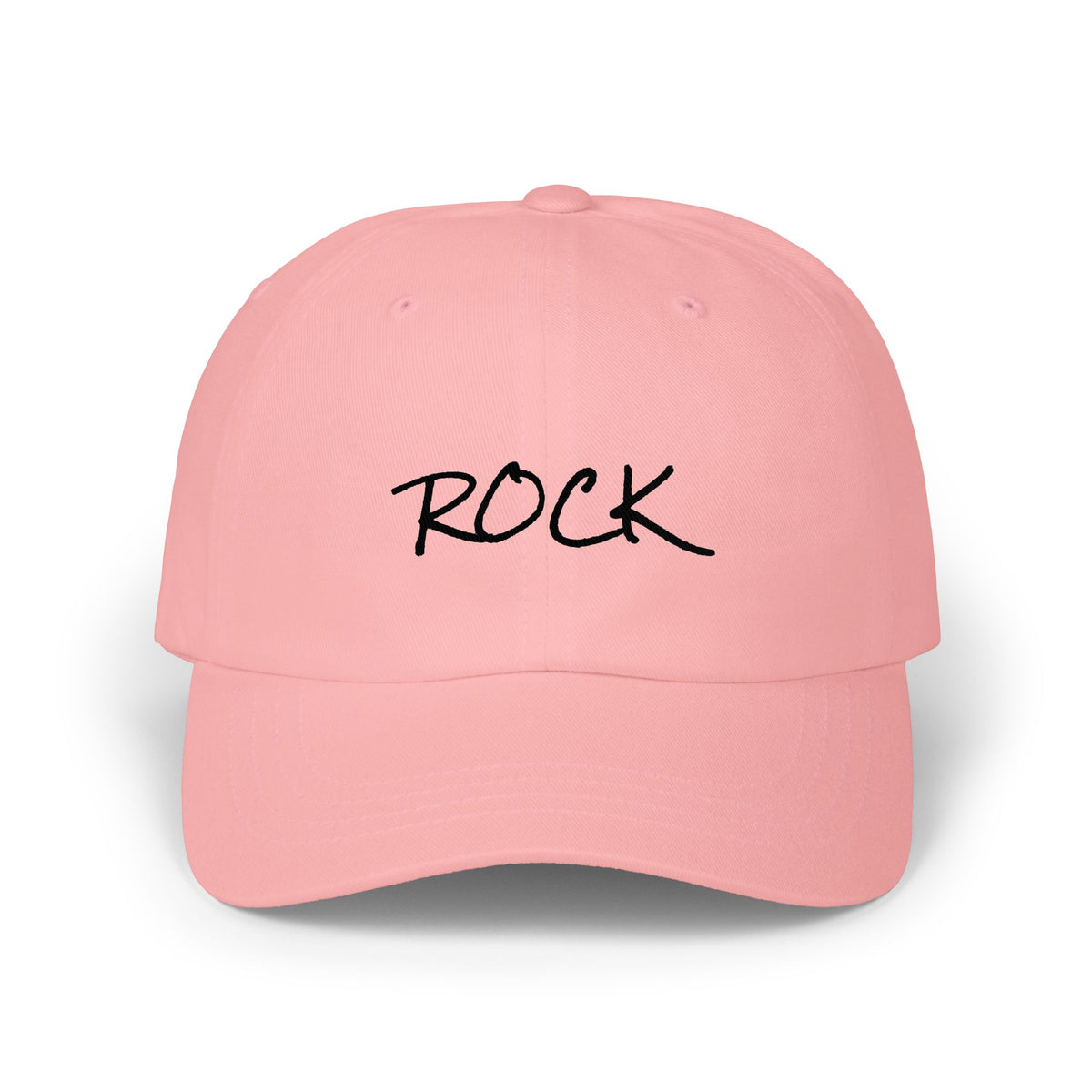 Rock Script Dad Cap — Casual Embroidered Baseball Hat
