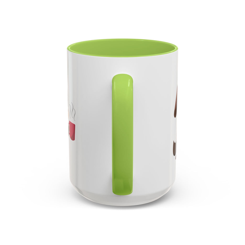 Cute Coffee Dog Mug — Adorable Puppy Holding Coffee Accent Mug (11/15 oz)