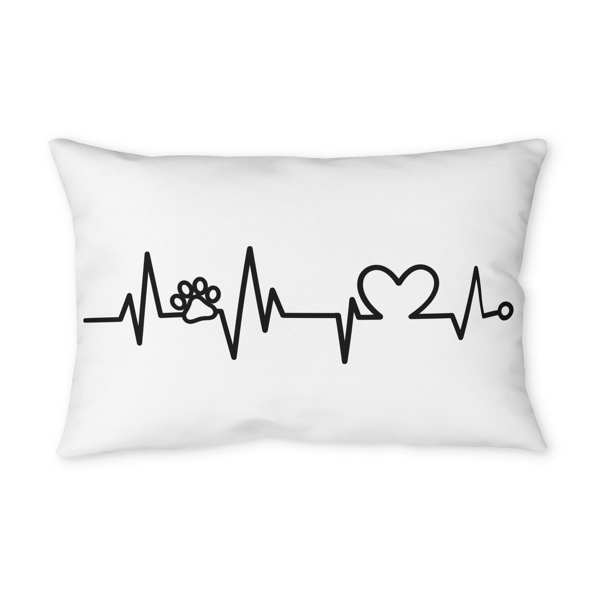 Pet Paw Heartbeat Pillowcase – Animal Lover Decorative Throw Pillow