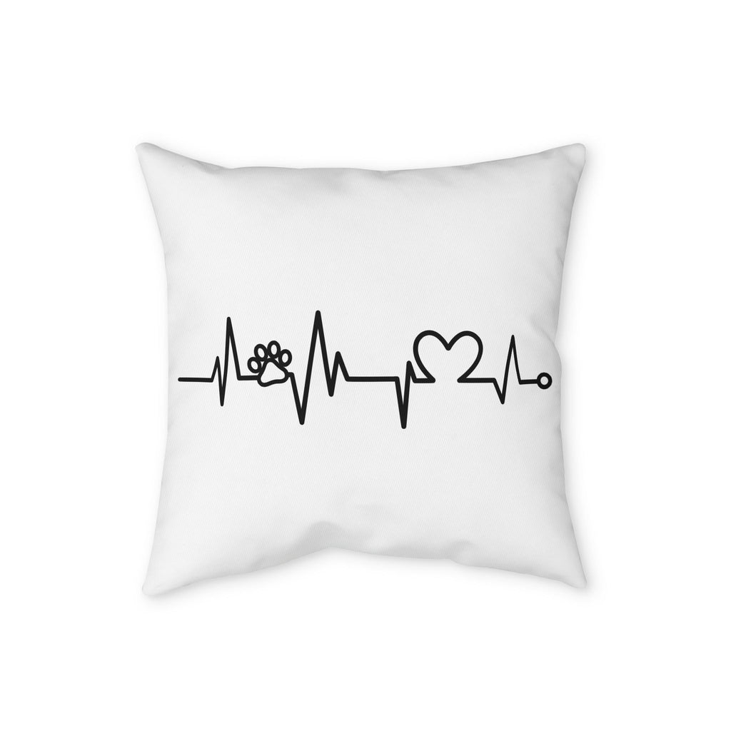 Pet Paw Heartbeat Pillowcase – Animal Lover Decorative Throw Pillow