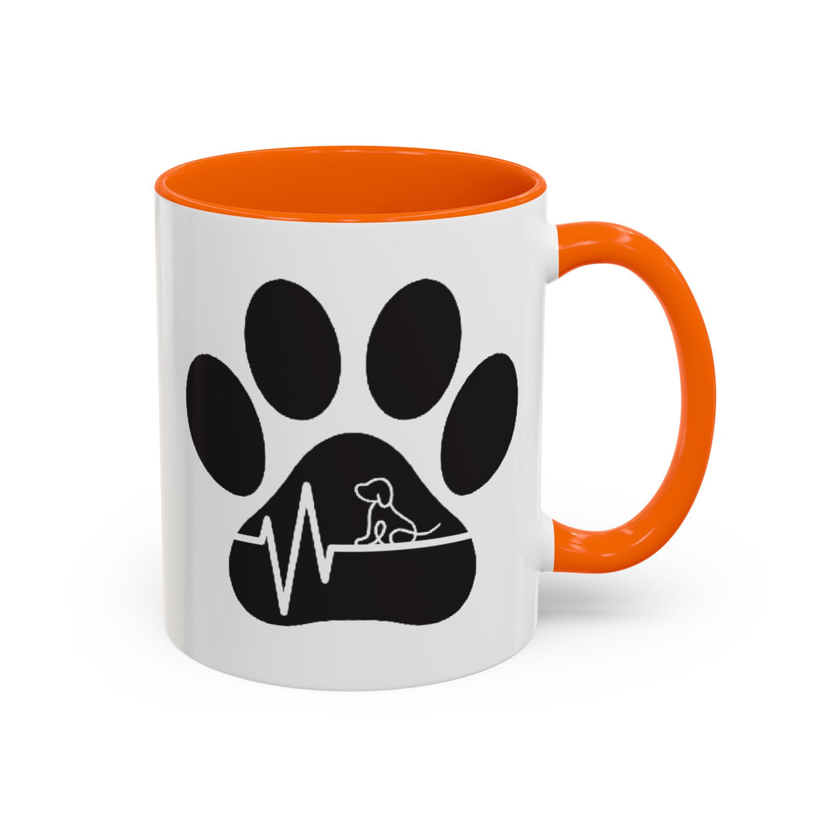 Dog Paw Heartbeat Coffee Mug — Pet Lover Accent Mug (11/15oz)