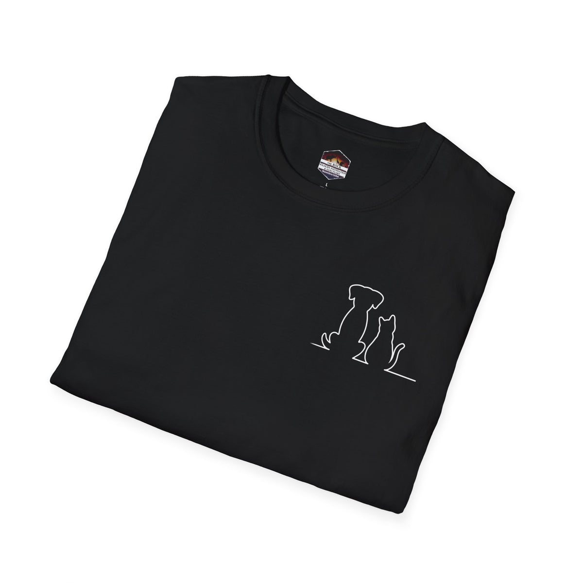 Dog and Cat Outline Tee — Minimal Pet Silhouette T-Shirt