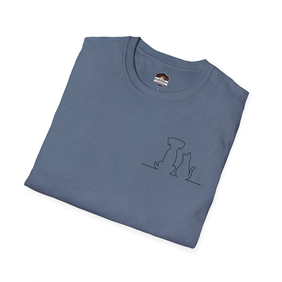 Dog and Cat Outline Tee — Minimal Pet Silhouette T-Shirt