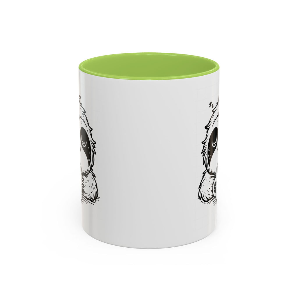 Cute Sloth Coffee Mug (Accent, 11/15oz) — Adorable Cartoon Sloth Holding Coffee Cup