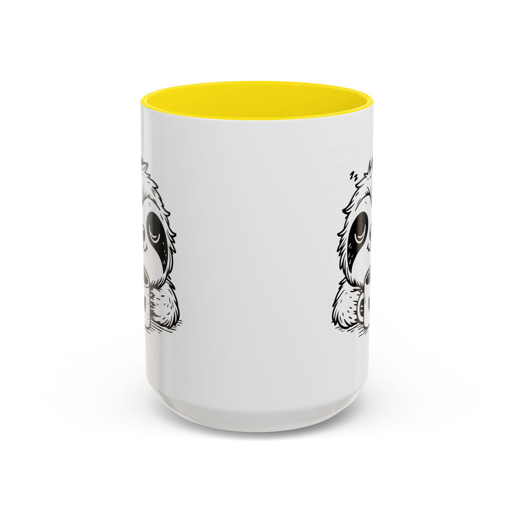 Cute Sloth Coffee Mug (Accent, 11/15oz) — Adorable Cartoon Sloth Holding Coffee Cup