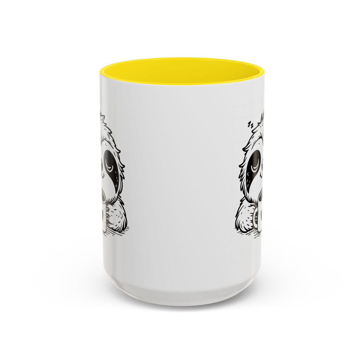 Cute Sloth Coffee Mug (Accent, 11/15oz) — Adorable Cartoon Sloth Holding Coffee Cup