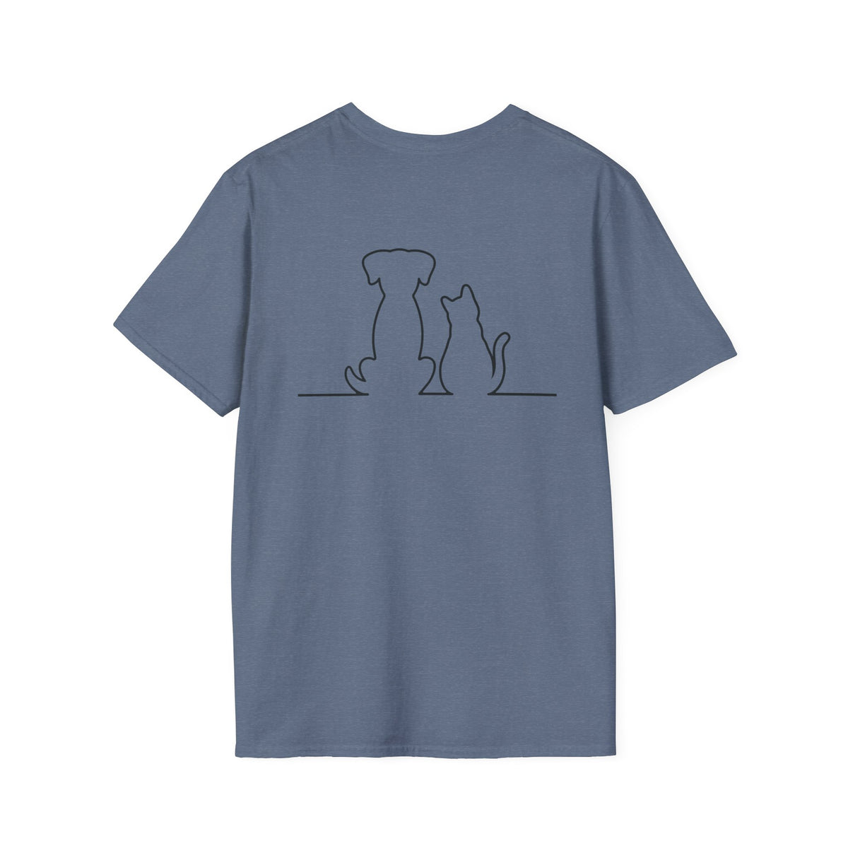 Dog and Cat Outline Tee — Minimal Pet Silhouette T-Shirt