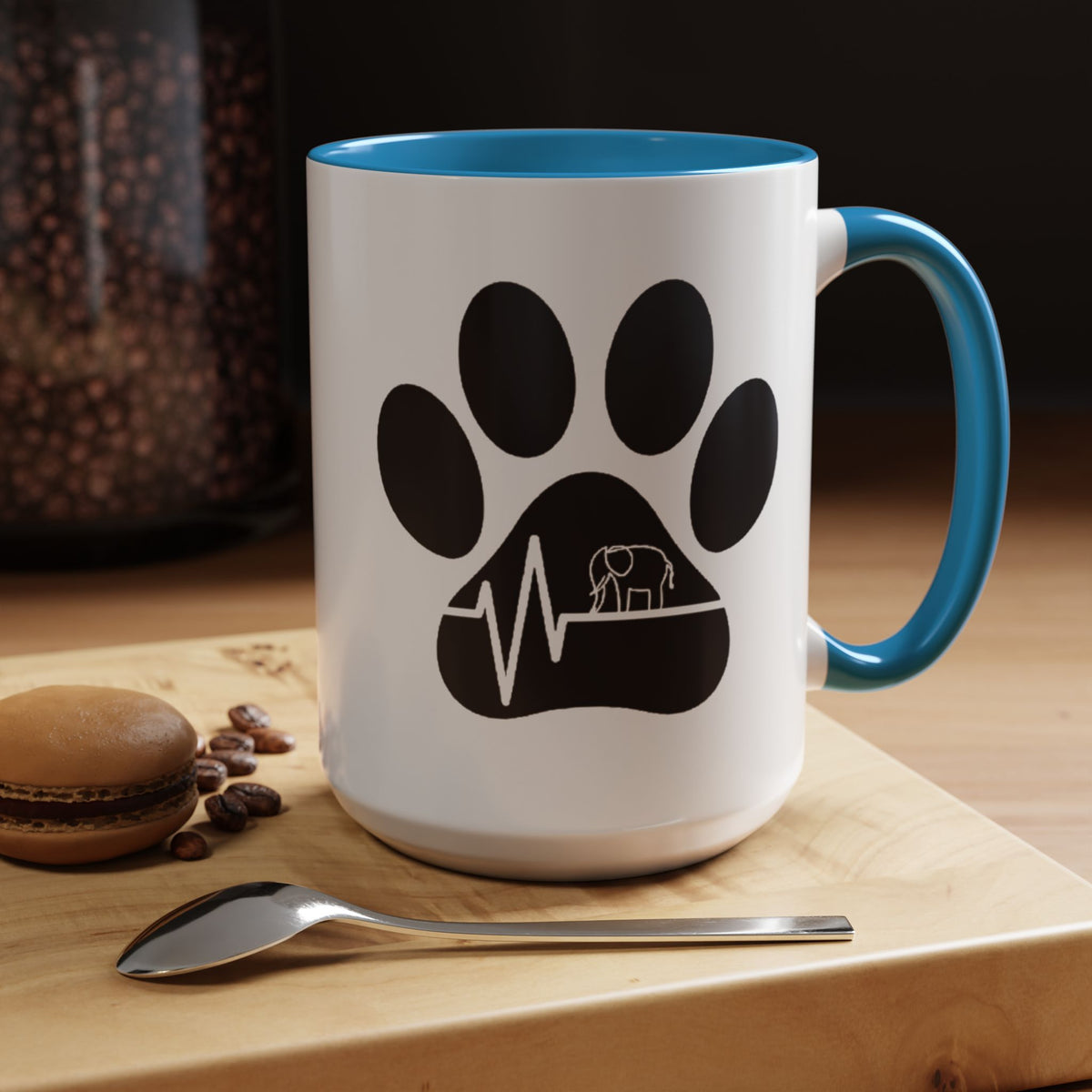 Elephant Paw Coffee Mug — Animal Rescue Heartbeat Accent Mug