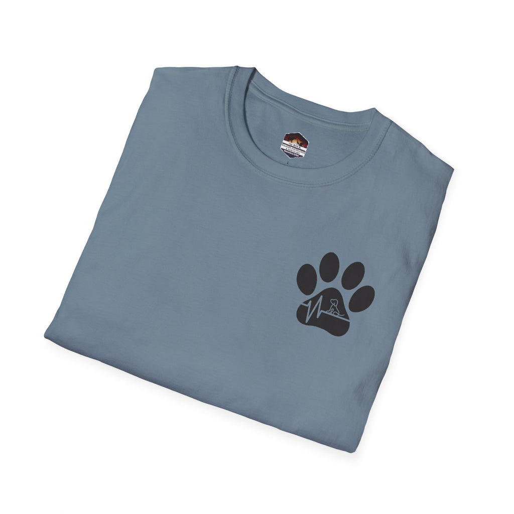 T-Shirt — Paw & Heartbeat EKG Design (Pet Lover Tee)