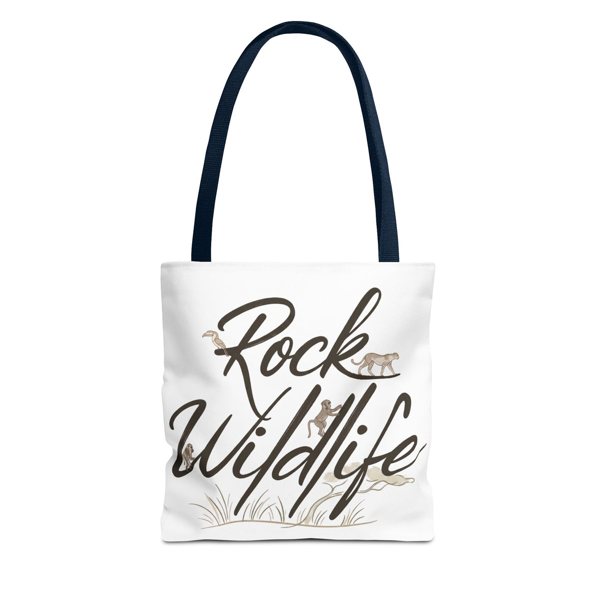 Rock Wildlife Tote Bag — Rustic Nature Animal Print Tote
