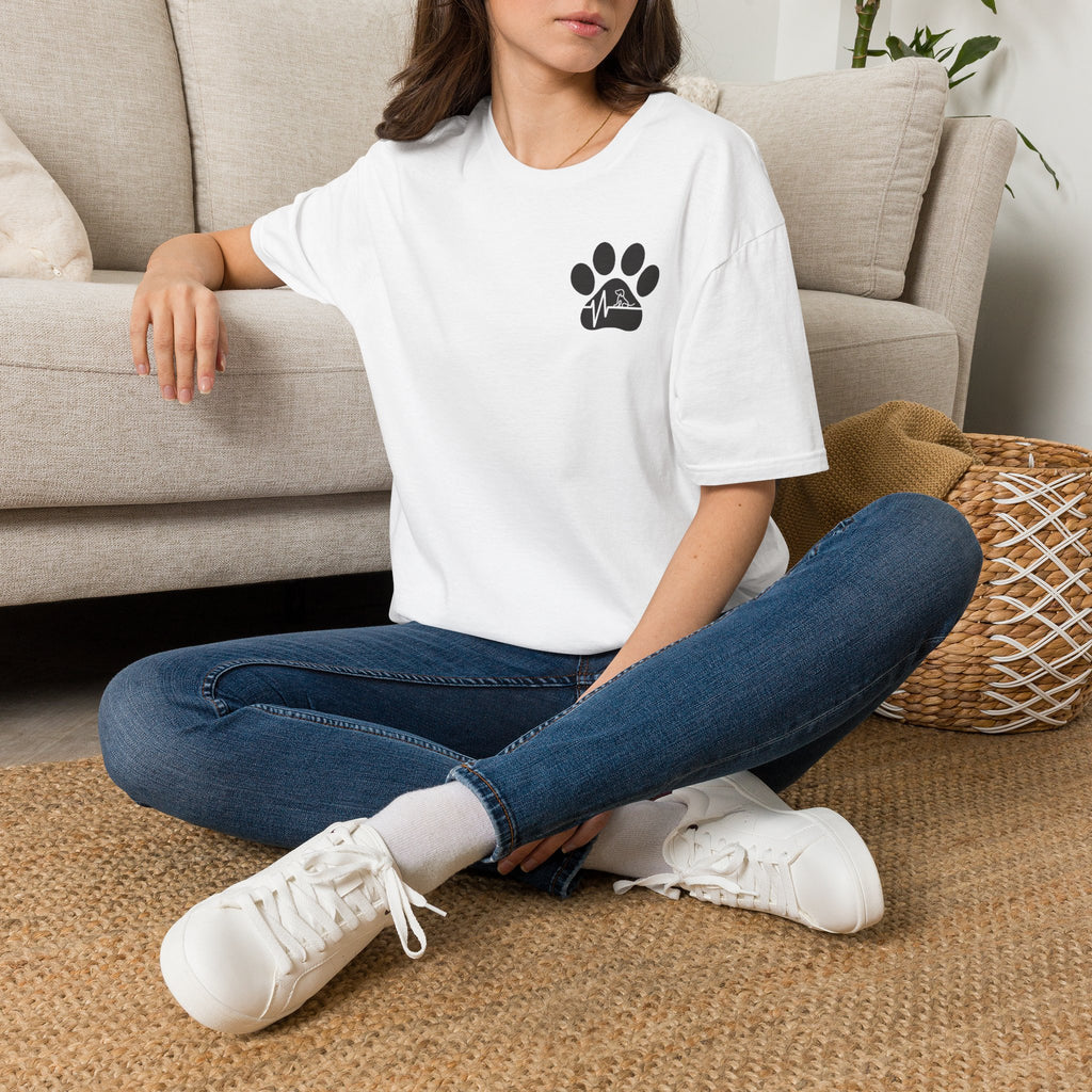 T-Shirt — Paw & Heartbeat EKG Design (Pet Lover Tee)