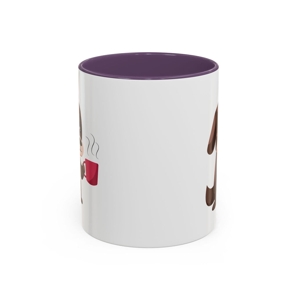 Cute Coffee Dog Mug — Adorable Puppy Holding Coffee Accent Mug (11/15 oz)