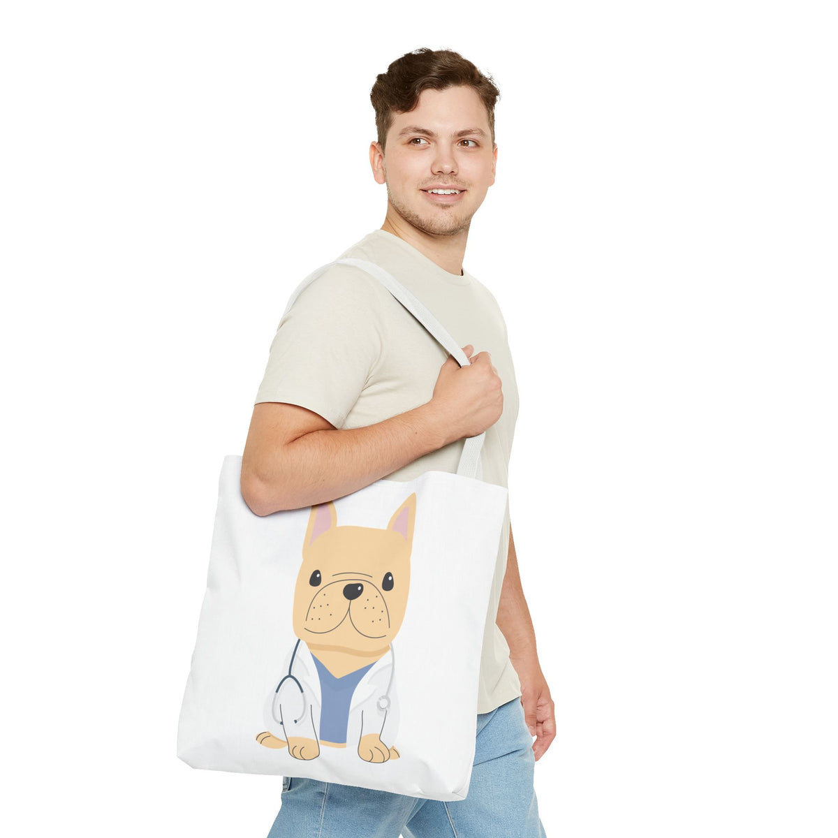 Doctor French Bulldog Tote Bag — Cute Vet Dogtor Canvas Tote