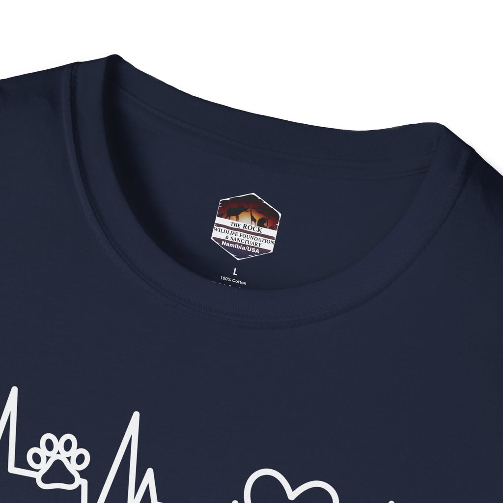 Heartbeat Paw & Heart T-Shirt — Pet Lover EKG Tee