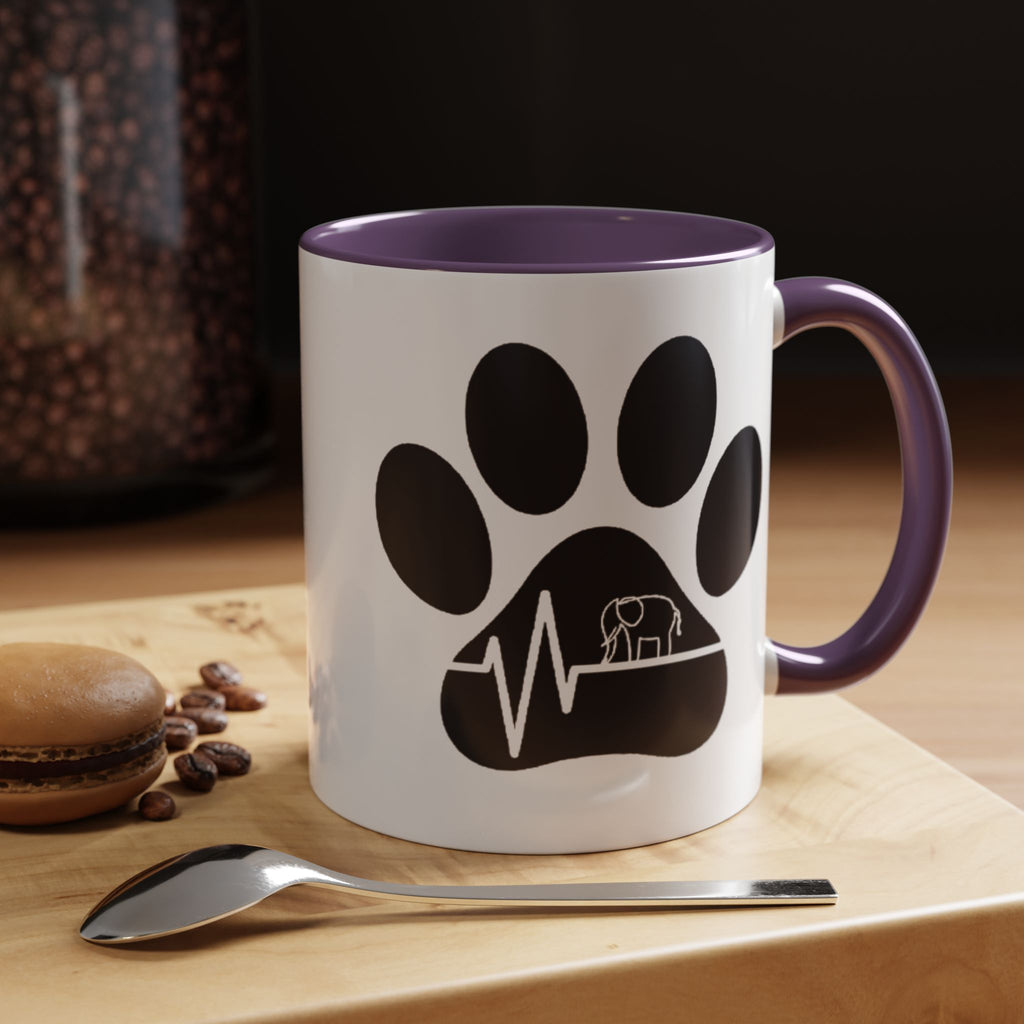 Elephant Paw Coffee Mug — Animal Rescue Heartbeat Accent Mug