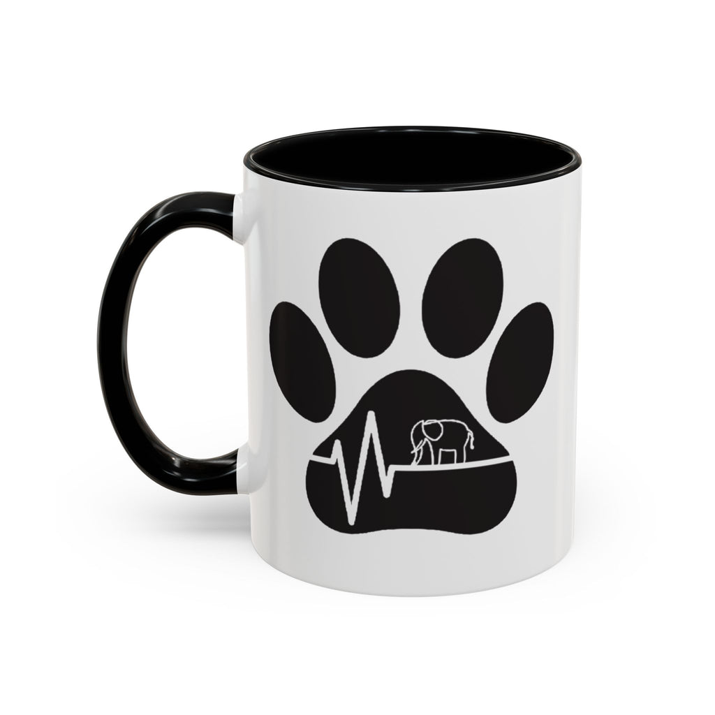Elephant Paw Coffee Mug — Animal Rescue Heartbeat Accent Mug