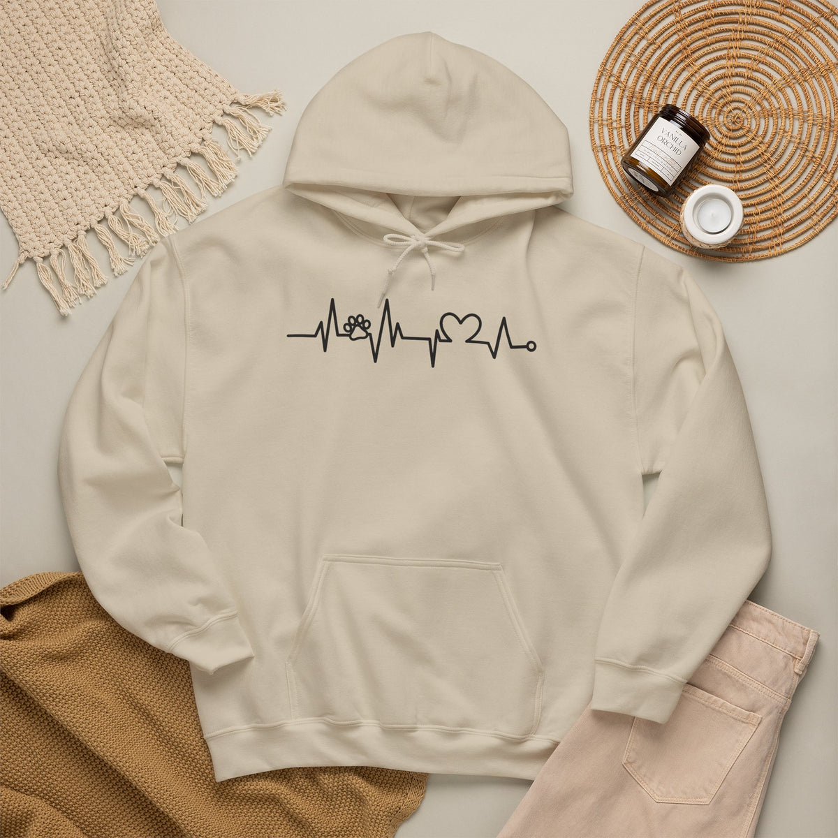 Nurse Heartbeat Hoodie – EKG Pulse with Stethoscope & Heart Graphic