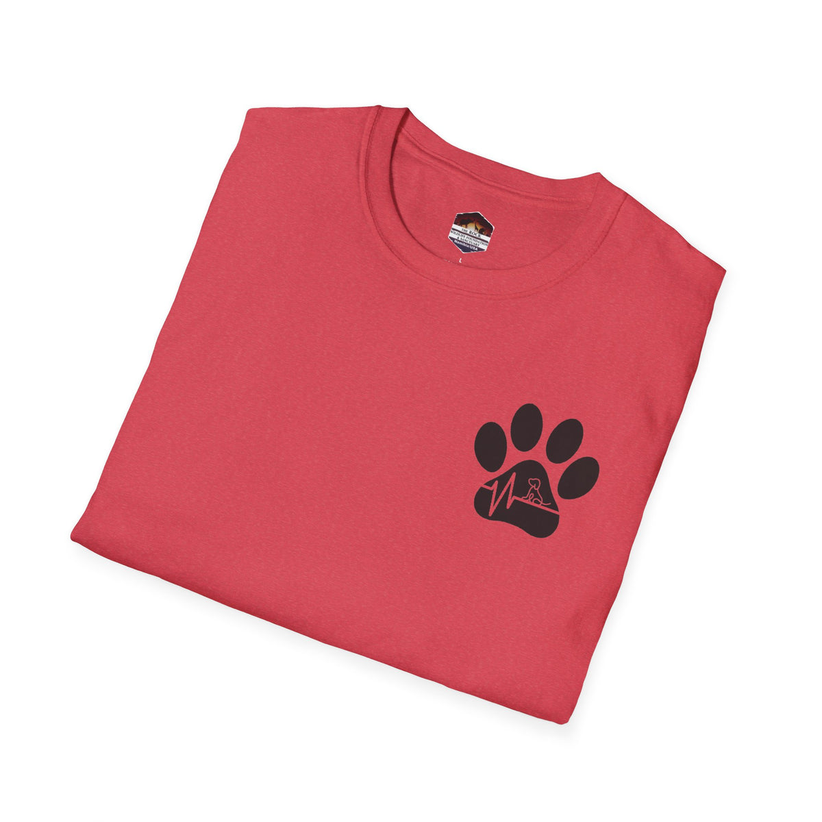 T-Shirt — Paw & Heartbeat EKG Design (Pet Lover Tee)