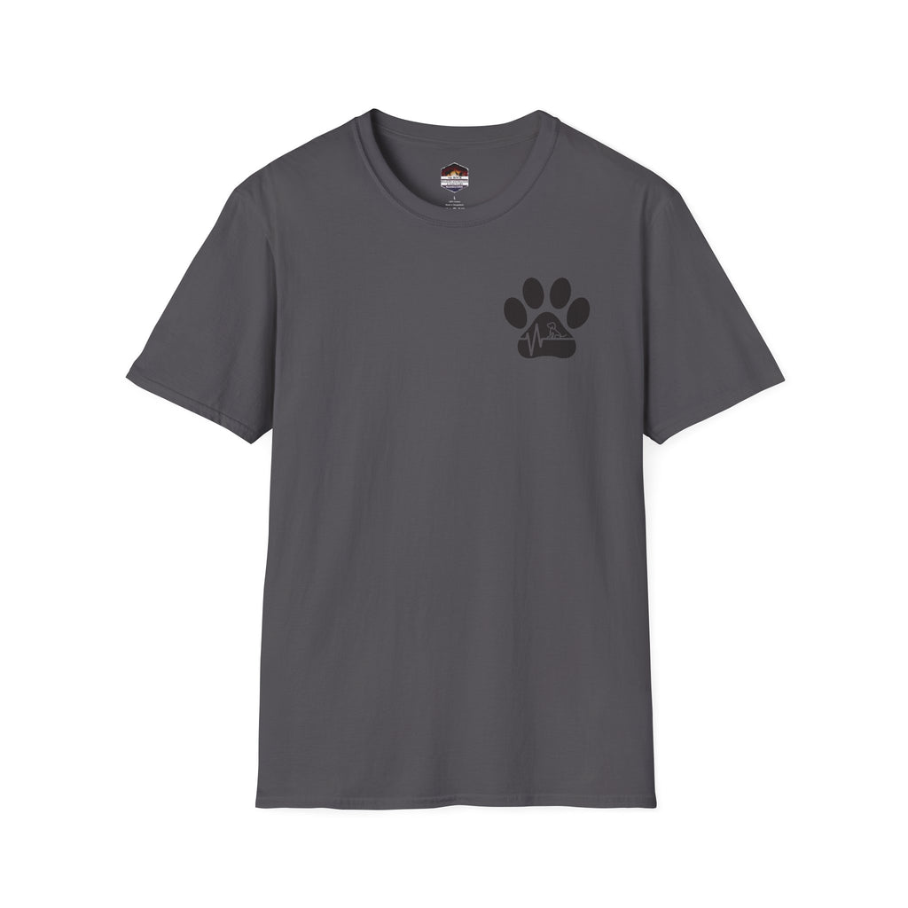 T-Shirt — Paw & Heartbeat EKG Design (Pet Lover Tee)