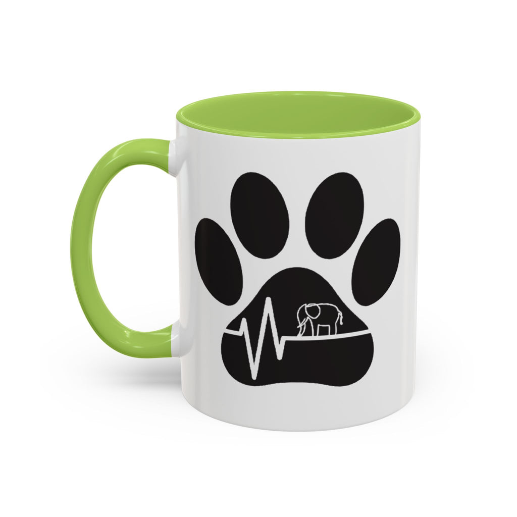 Elephant Paw Coffee Mug — Animal Rescue Heartbeat Accent Mug