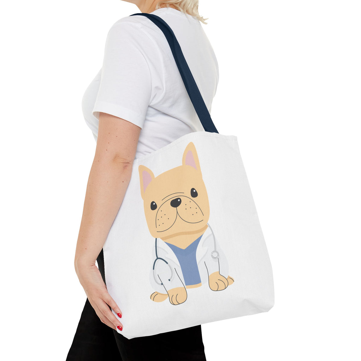 Doctor French Bulldog Tote Bag — Cute Vet Dogtor Canvas Tote