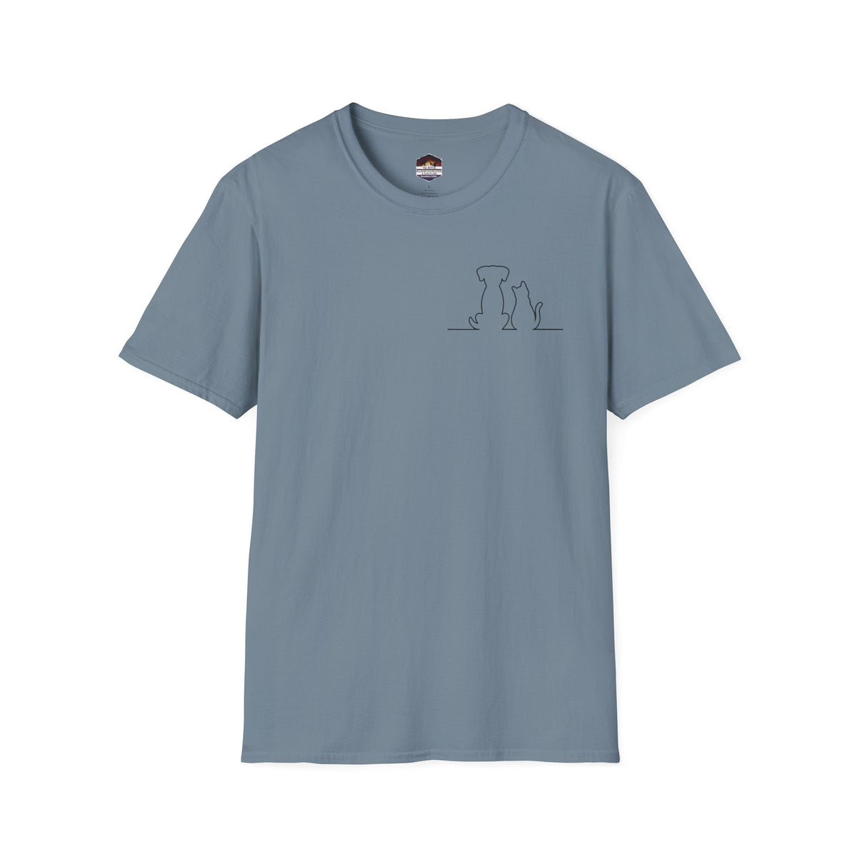 Dog and Cat Outline Tee — Minimal Pet Silhouette T-Shirt