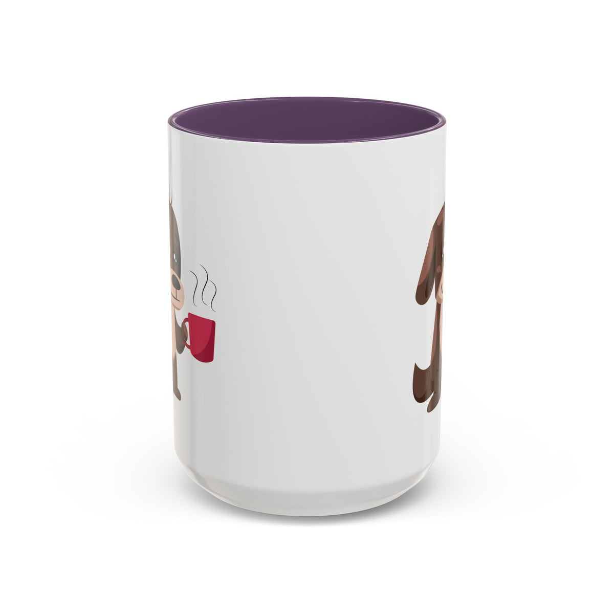 Cute Coffee Dog Mug — Adorable Puppy Holding Coffee Accent Mug (11/15 oz)