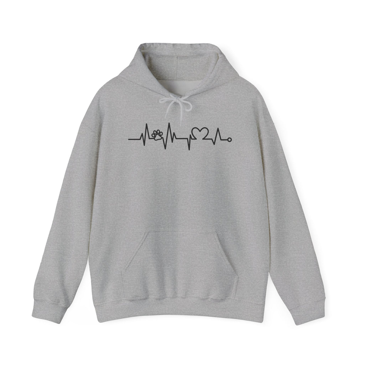Nurse Heartbeat Hoodie – EKG Pulse with Stethoscope & Heart Graphic