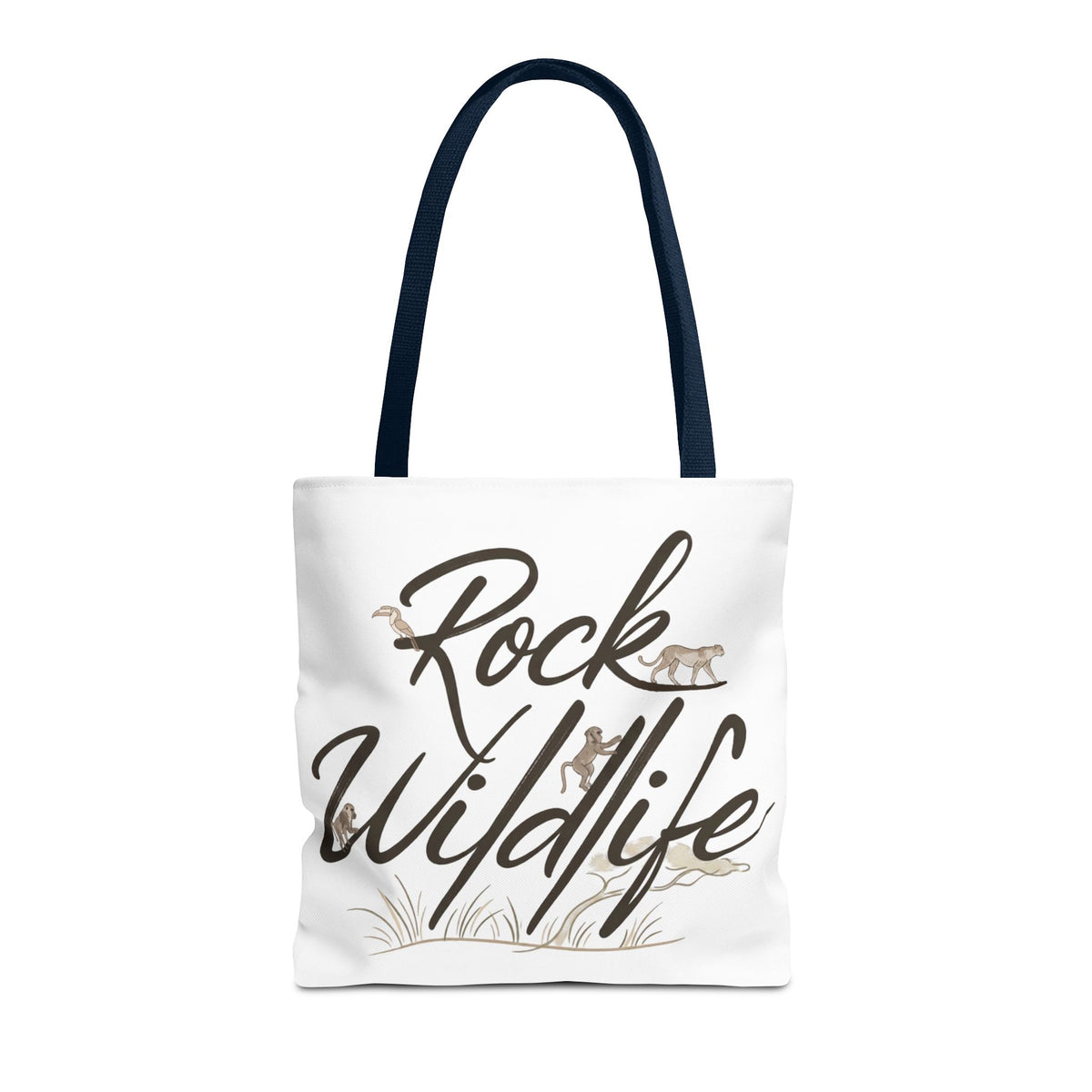 Rock Wildlife Tote Bag — Rustic Nature Animal Print Tote