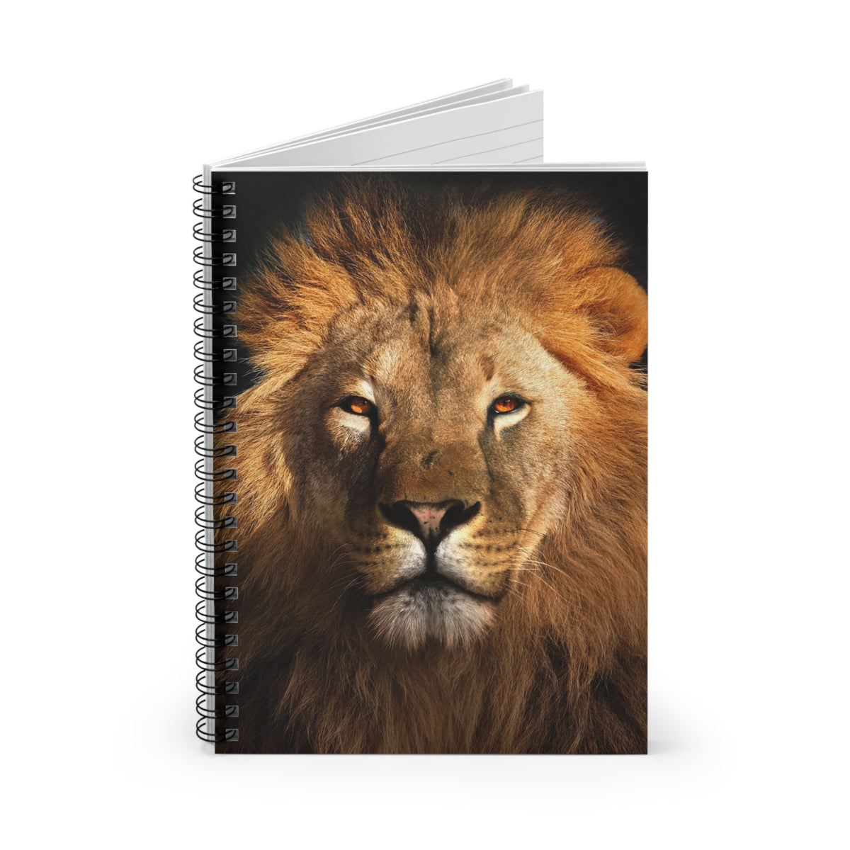 Lion Portrait Spiral Notebook — Ruled Journal for Writing & Sketching