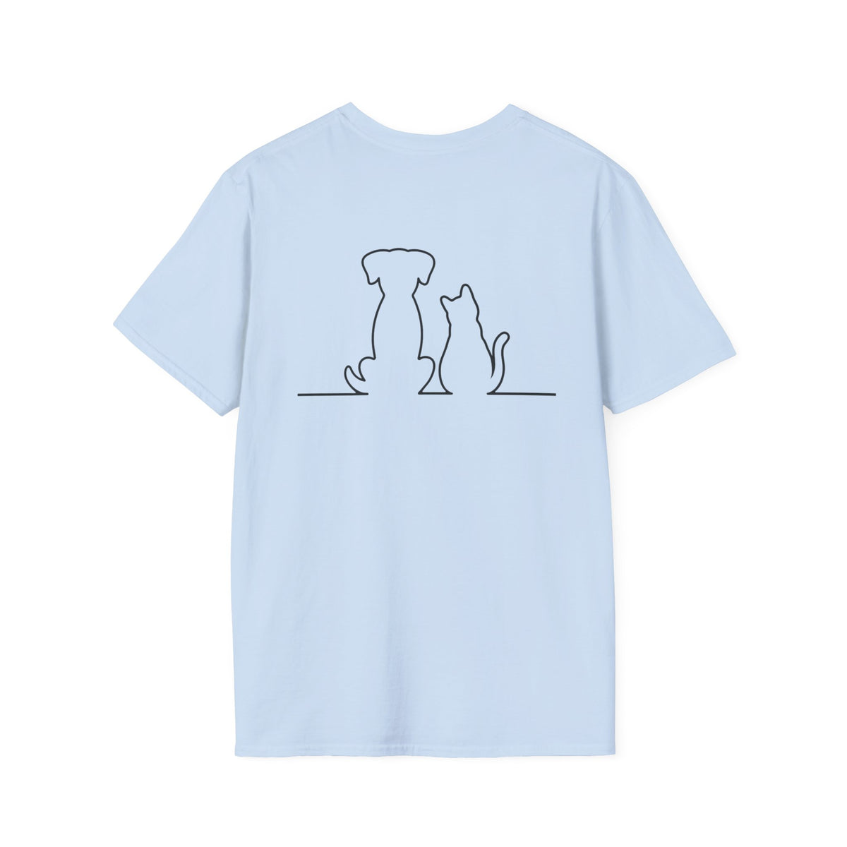 Dog and Cat Outline Tee — Minimal Pet Silhouette T-Shirt