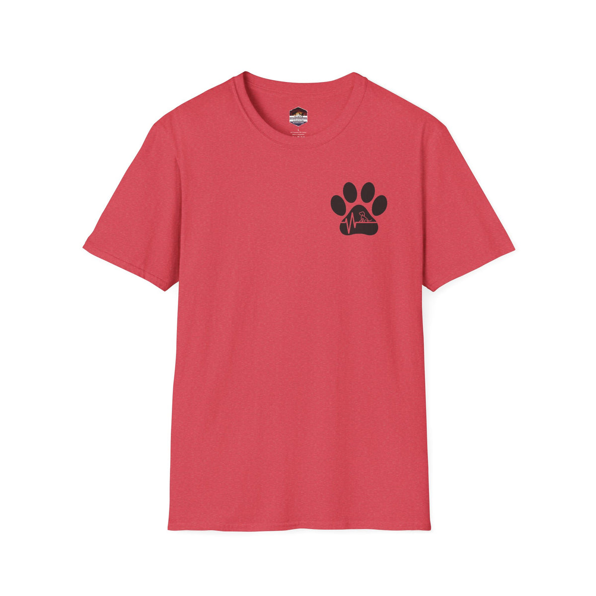 T-Shirt — Paw & Heartbeat EKG Design (Pet Lover Tee)