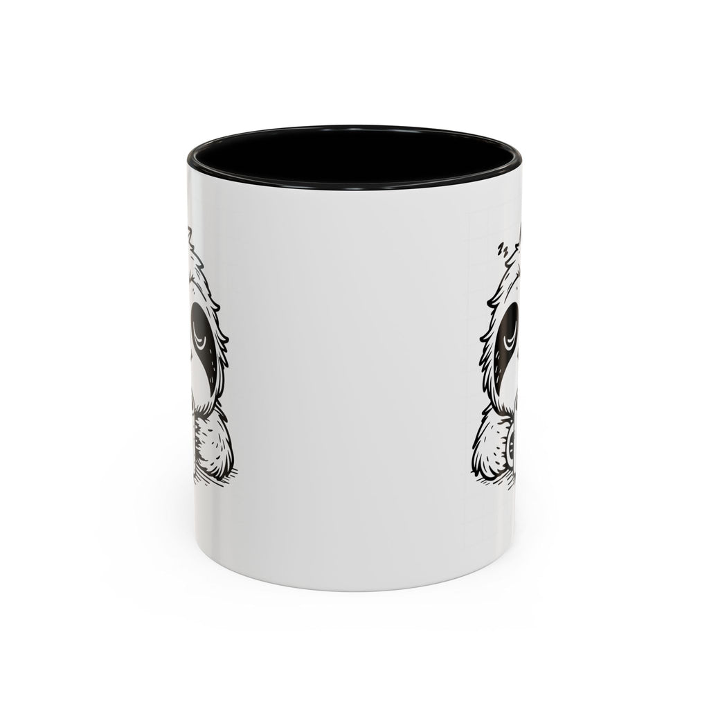 Cute Sloth Coffee Mug (Accent, 11/15oz) — Adorable Cartoon Sloth Holding Coffee Cup
