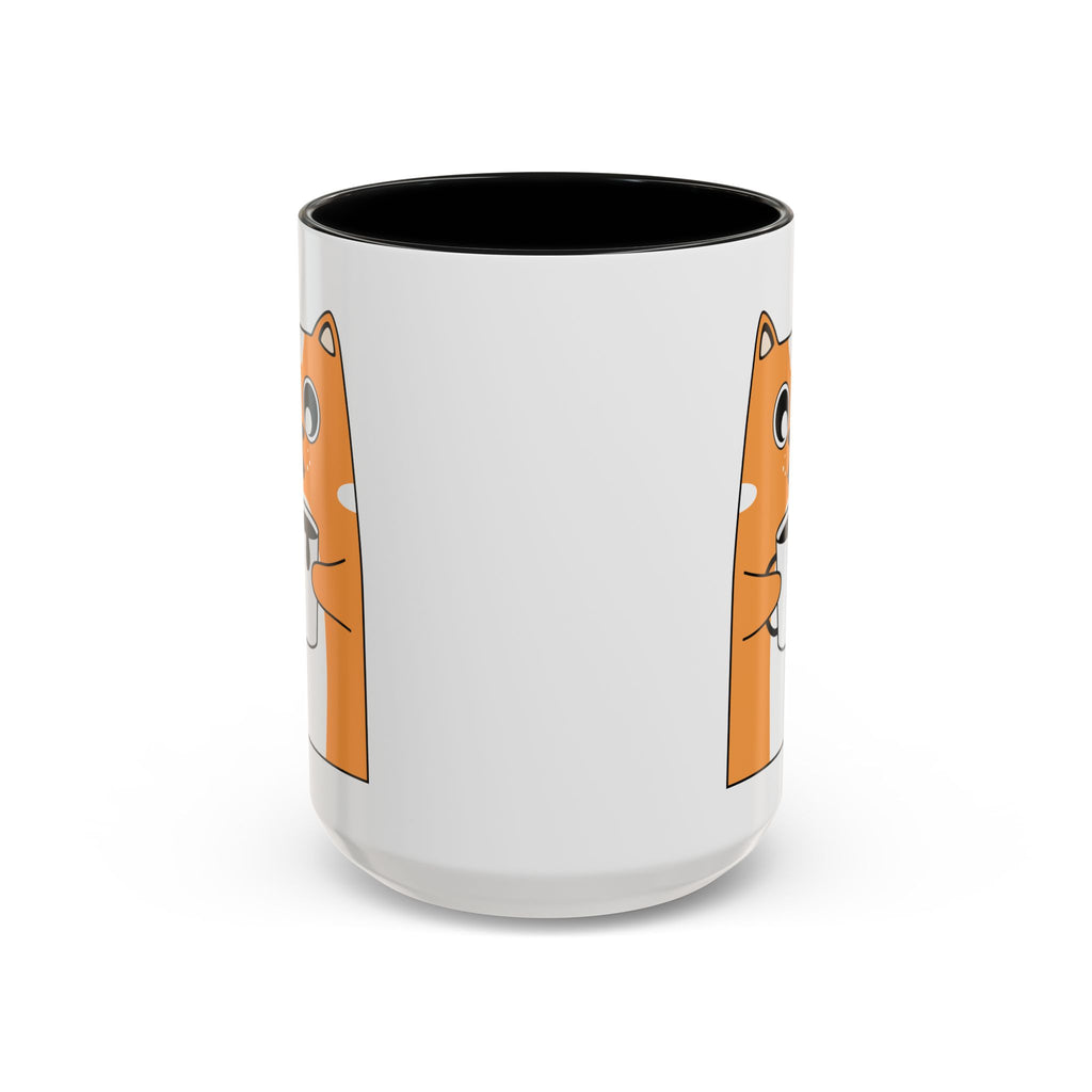 Sleepy Cat Accent Mug — 11/15oz Coffee Cup with Cat Design