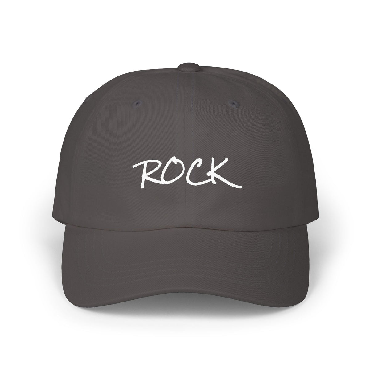 Rock Script Dad Cap — Casual Embroidered Baseball Hat