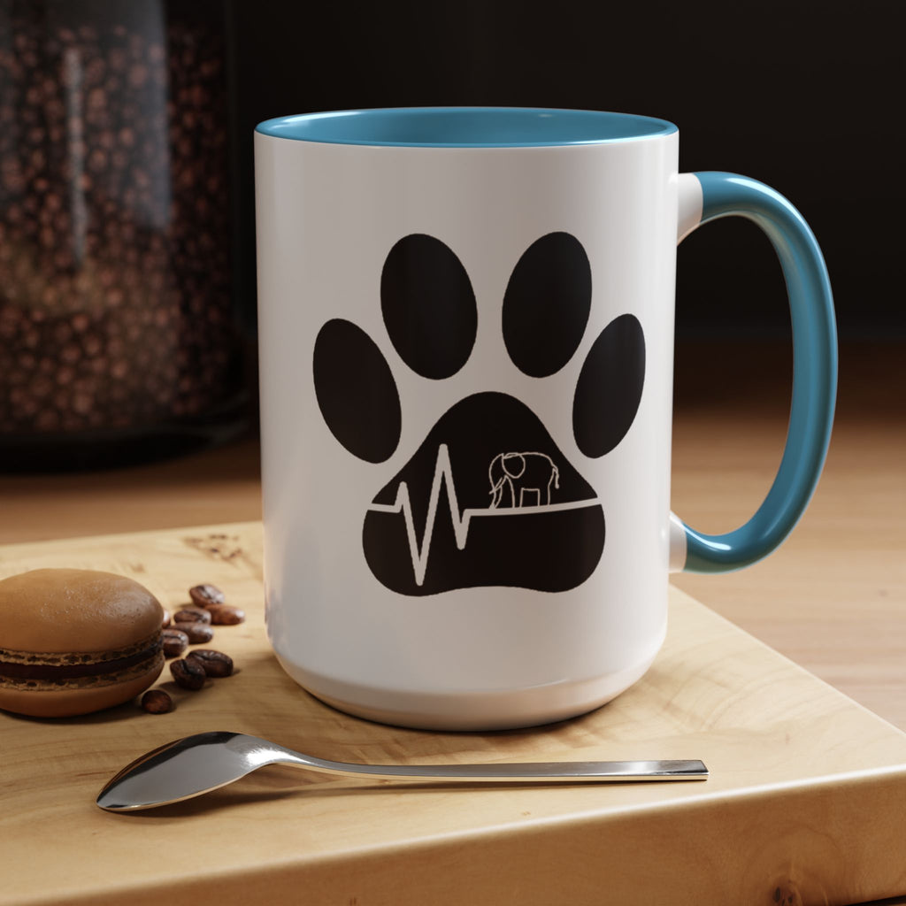 Elephant Paw Coffee Mug — Animal Rescue Heartbeat Accent Mug