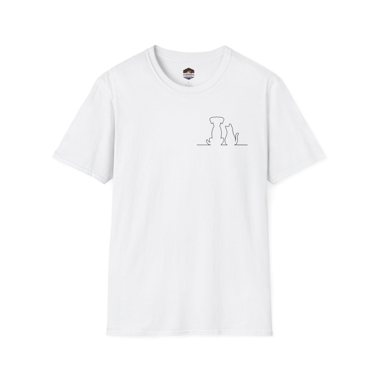 Dog and Cat Outline Tee — Minimal Pet Silhouette T-Shirt