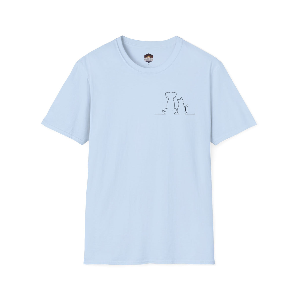Dog and Cat Outline Tee — Minimal Pet Silhouette T-Shirt